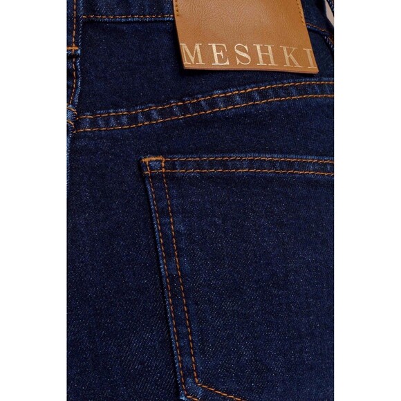 NEW NWT MESHKI Janessa Straight Leg Denim Jeans High Waist Indigo Blue - Picture 8 of 15